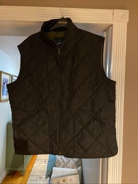 J. Crew Quilted Black Men's Vest with High Collar